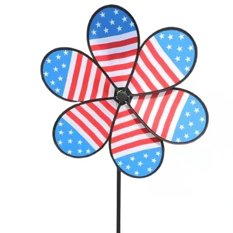 American Flag Shaped Toy Outdoor Garden Park Colorful Decorative Windmills