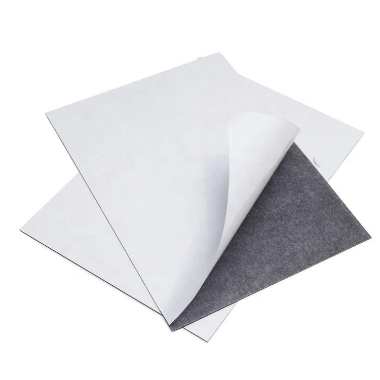 Rubber magnet with self-adhesive; Flexible adhesive magnet sheet A4x0.5mm + white adhesive