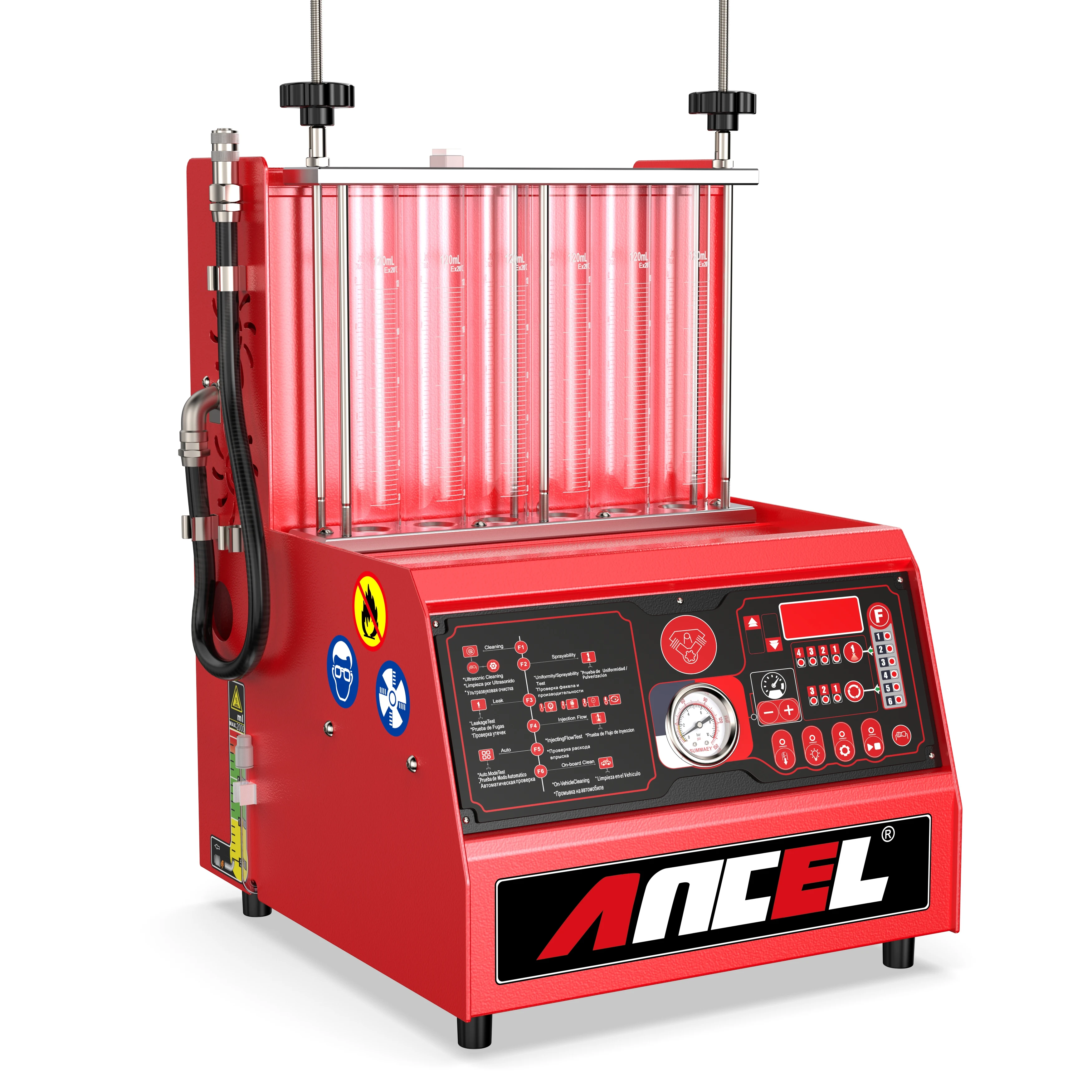 ANCEL AJ600 Car Gasoline Injector Tester 6 Cylinders Ultrasonic Fuel Injector Cleaner Tools Uniformity / Spray-Ability Leak Test
