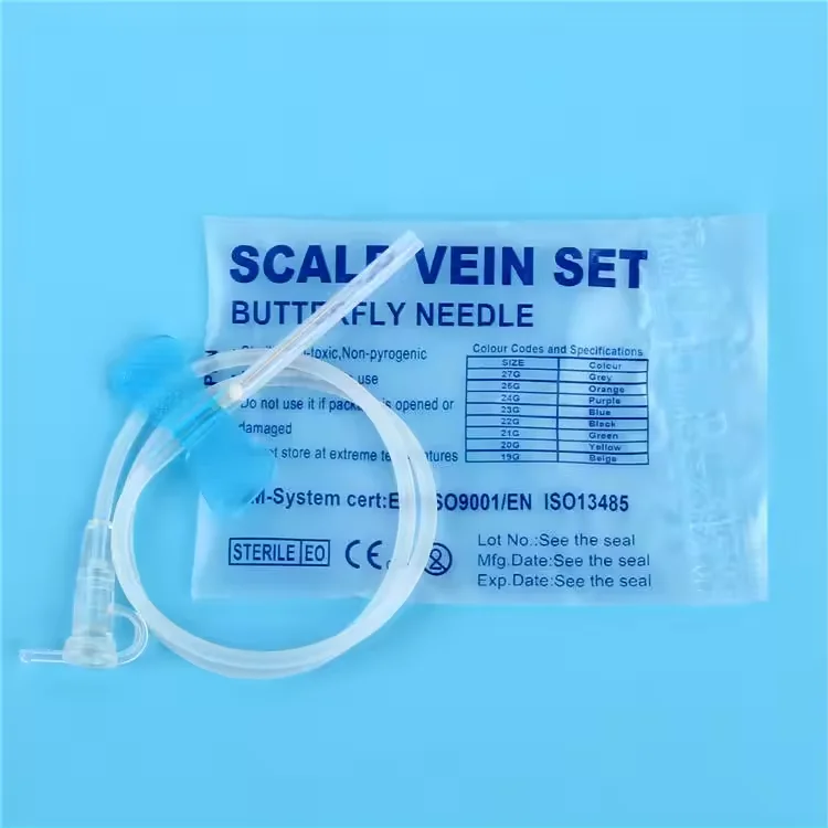 Butterfly Winged Infusion Set 20G 21G 22G 23G 24G 25G Scalp Vein Set with Luer Slip or Luer Lock