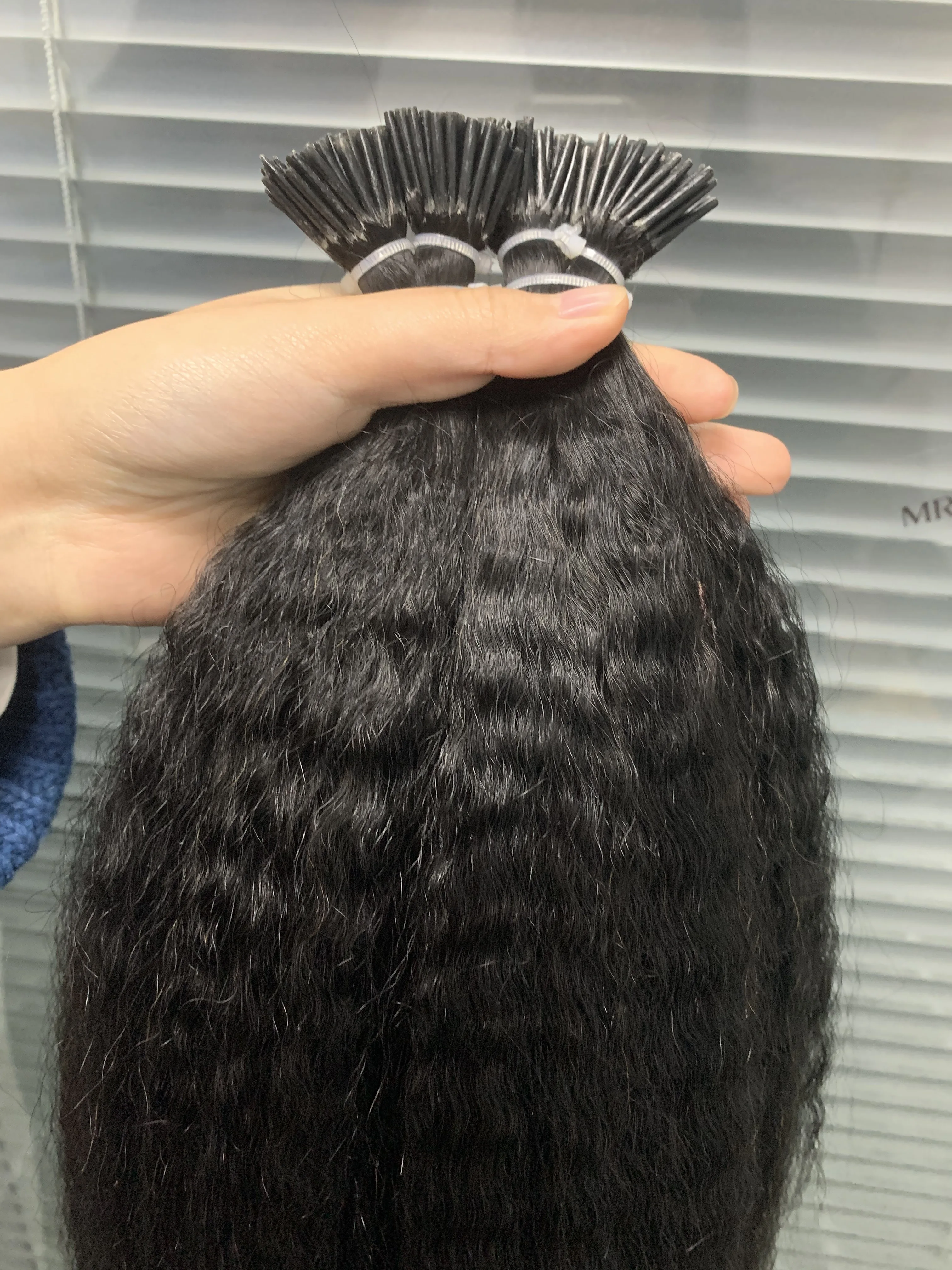 I Tip Stick  virgin Brazilian Human Hair Kinky curly Straight Stick tip loop Ring Link Virgin Hair Extensions I tip Hair