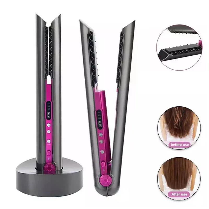 Portable Mini Cordless Hair Straightener Professional Rechargeable Wireless Hair Straightener