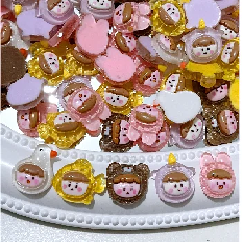 2023 Korea Kawaii Cartoon Mini Size Random Mix Matte Resin Accessories DIY jewelry accessories wholesale accessories