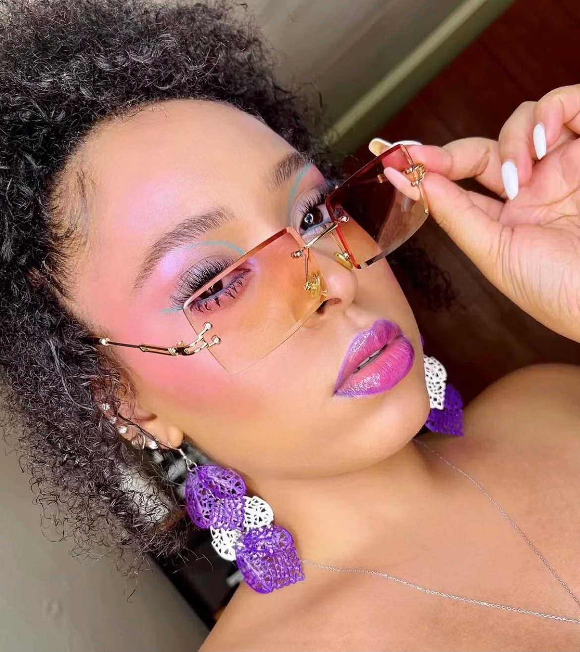 NWOGLSS 31274 Colorful Square Glasses Hot Selling metal Women Sunglasses 2022