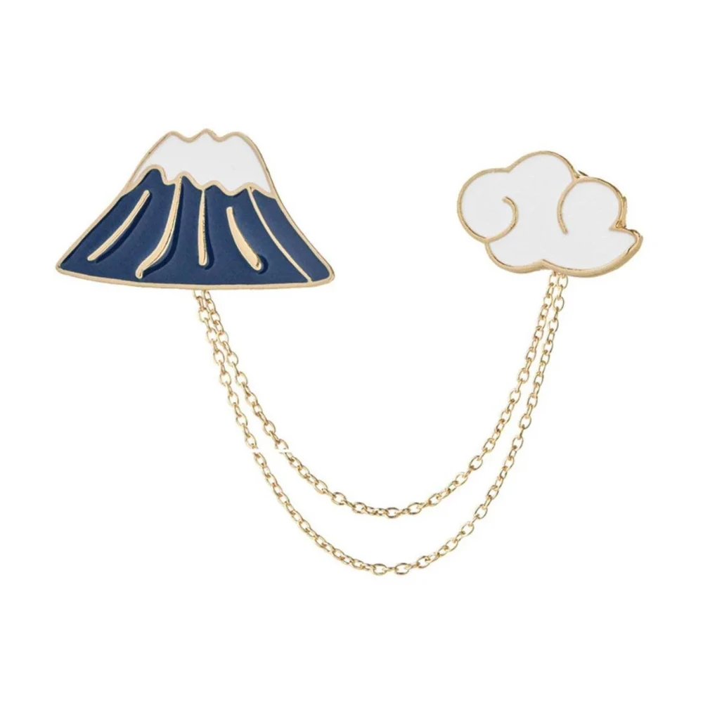 Wholesale Custom Hard Enamel Gold Plating With Two Long Chain Lapel Pin