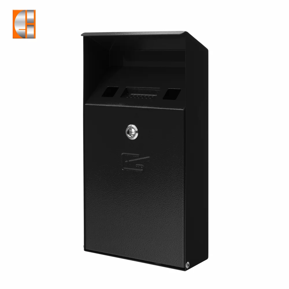 
Black commercial outdoor wall mounted ashtrays cigarette 