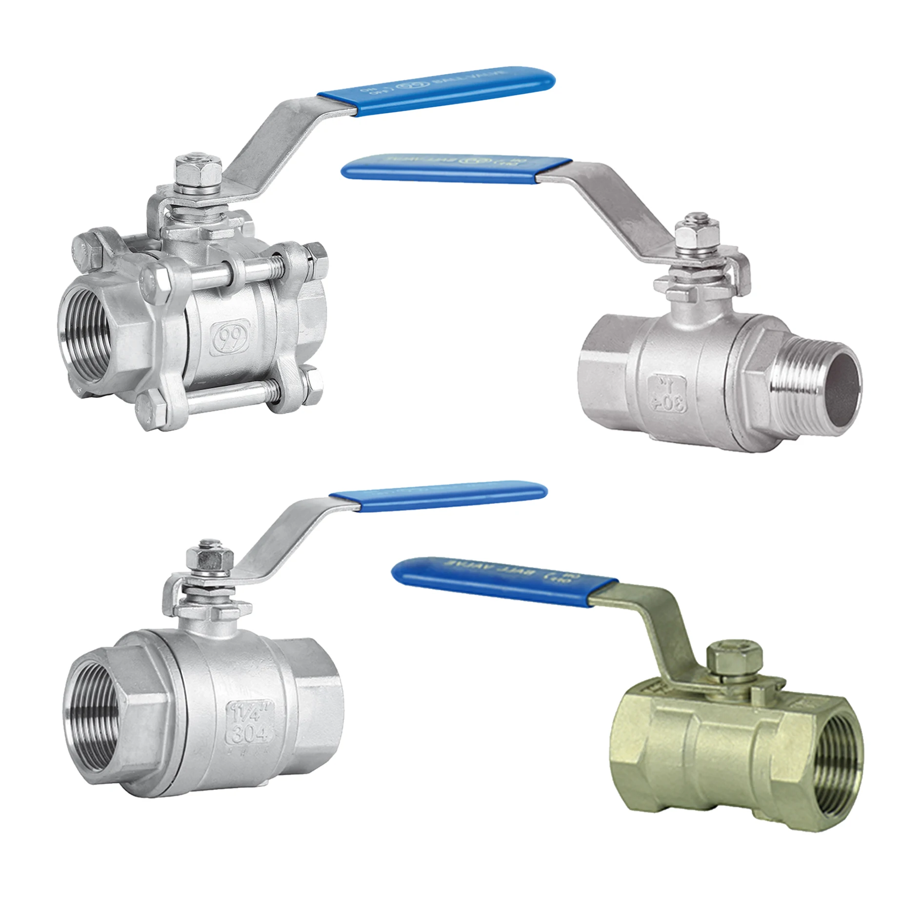1/4in - 4in CF8 & CF8M general thread ball valve female/male thread connection