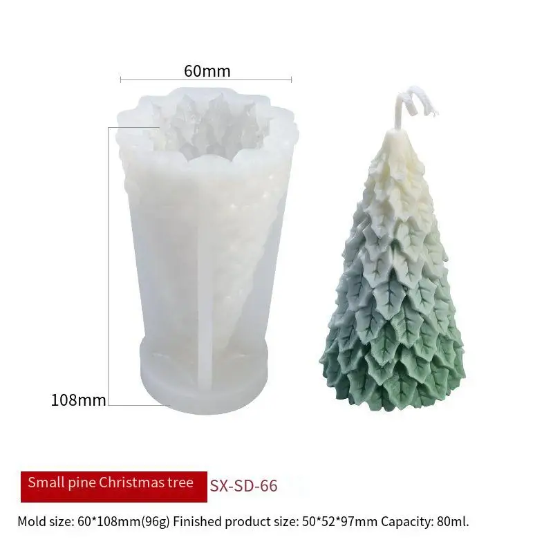 High Quality 3D Christmas Tree Shape Silicone Mold for DIY Casting Aromatherapy Wax Candles Hone Decor ChristmasTree Candle Mold