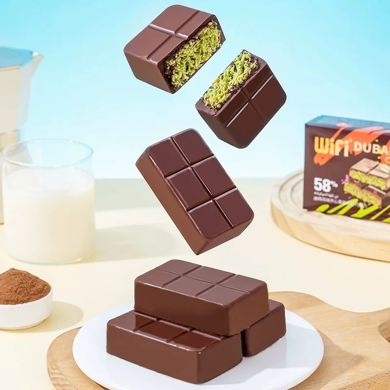 Wholesale Chocolate Wifi Dubai Style Chocolate 70g Nuts Filling Chocolate Blocks