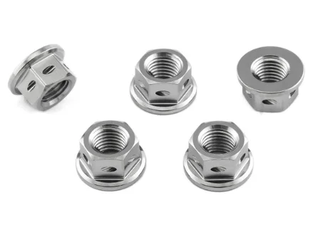 High Strength Customized M8 M4 M7 M10 Anodized Gr2 Gr5 Titanium 12 Points 12pt 6pt Flange Metal Lock Nylock Drilled Nuts