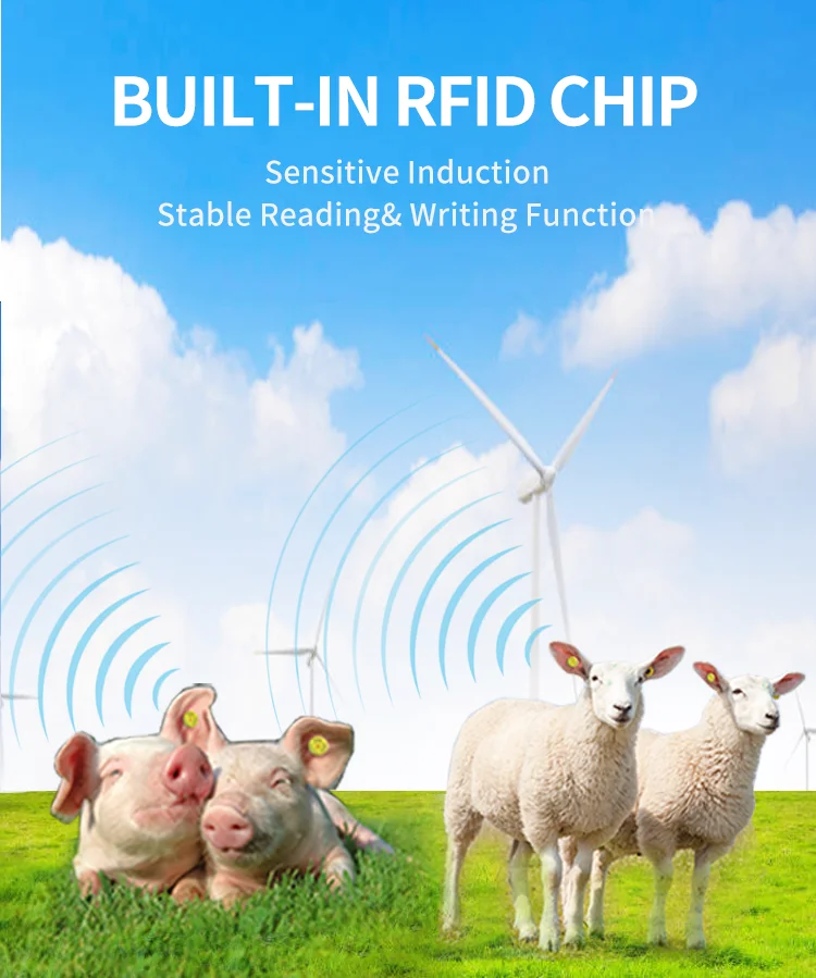 High-quality E-005 134.2KHz Livestock FDX HDX Animal Electronic Ear Tags for Pig Sheep
