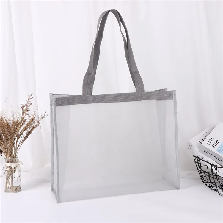 Высокое качество индивидуальный дизайн с логотипом многоразовая нейлоновая сетка пляжная сумка-тоут для покупок сетчатая сумка