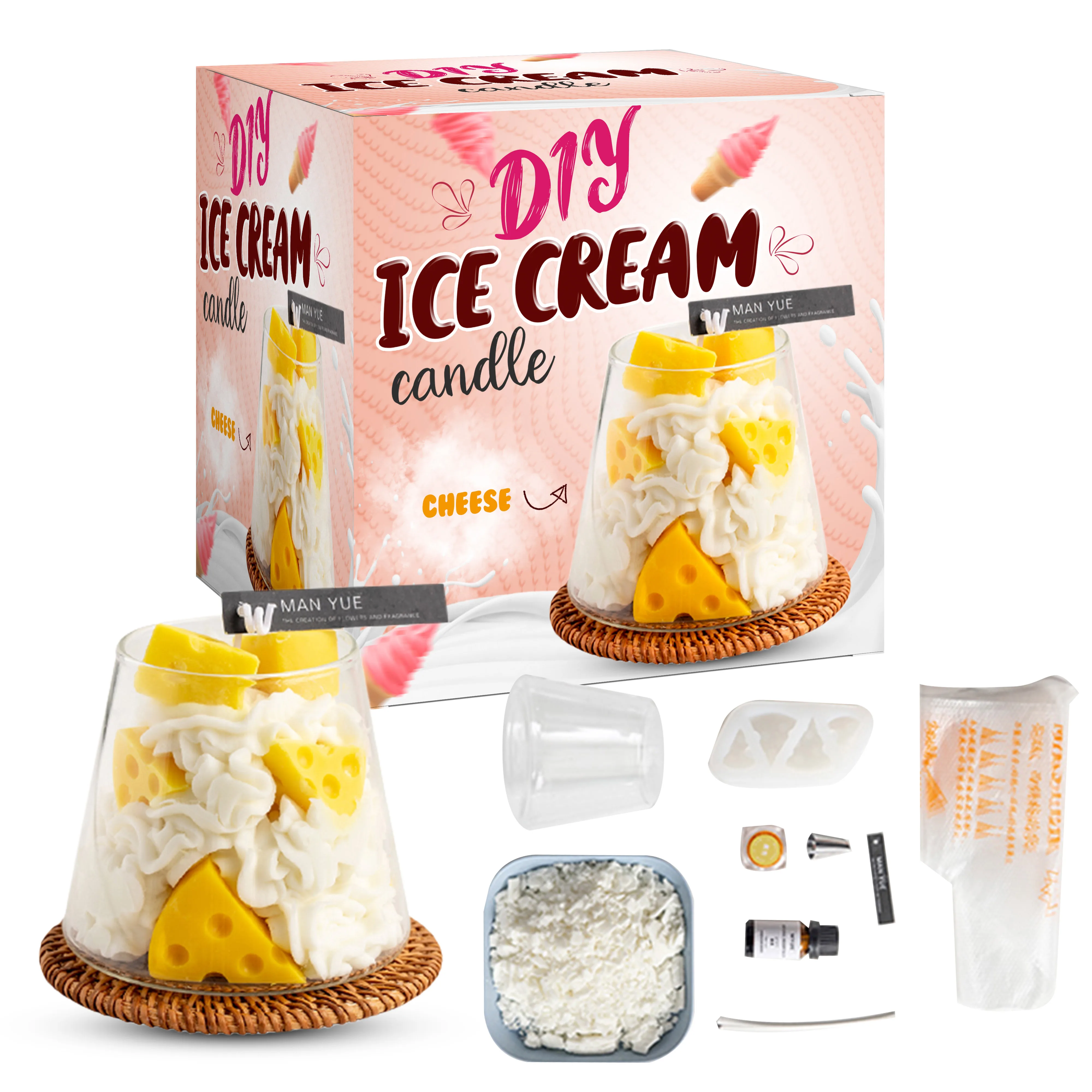 diy ice cream cute soy Wax  Candle Making Kit diy candle