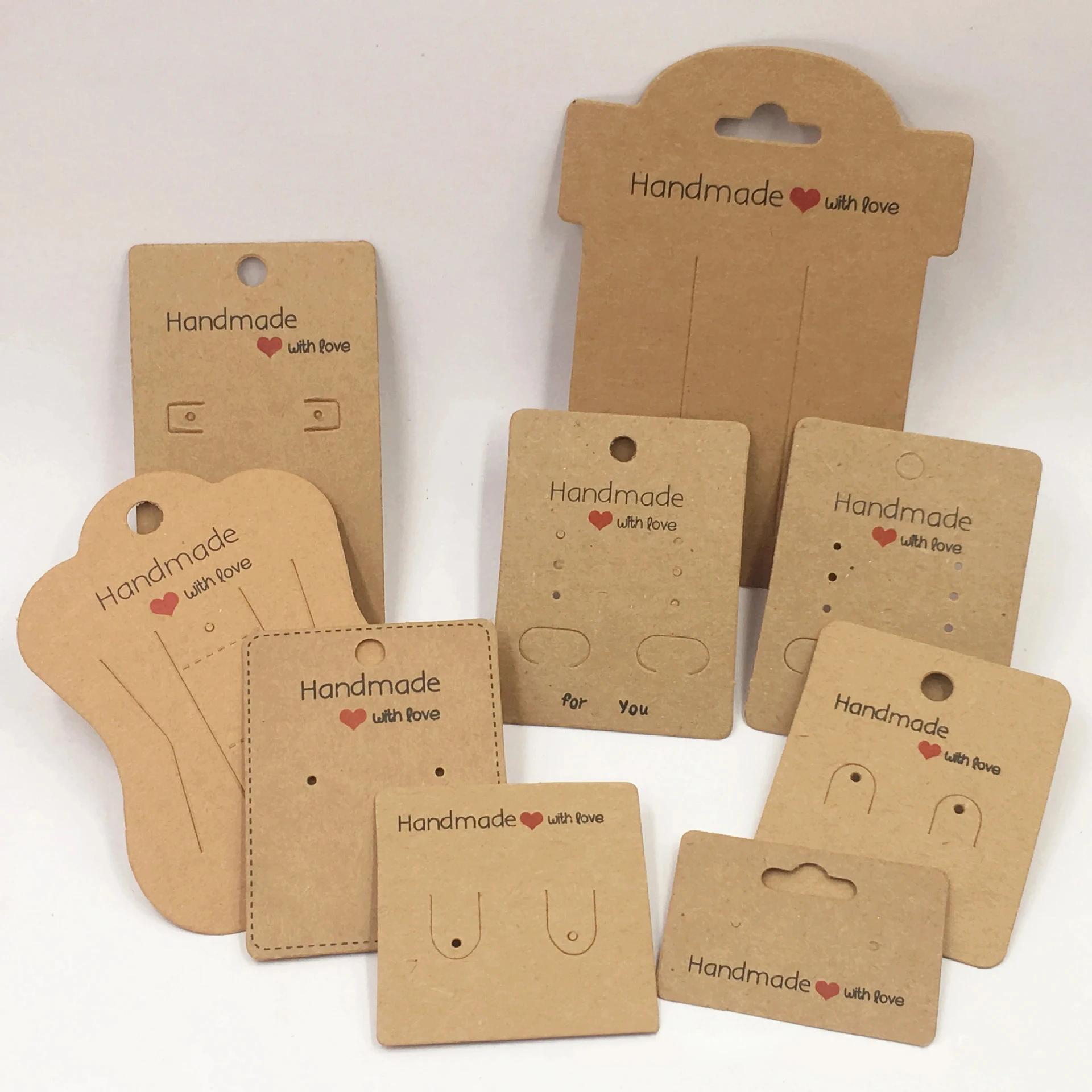 Earring Display Card Blank Kraft Paper Tags for DIY Ear Necklace Jewelry Selling Small Business Packaging Supplies