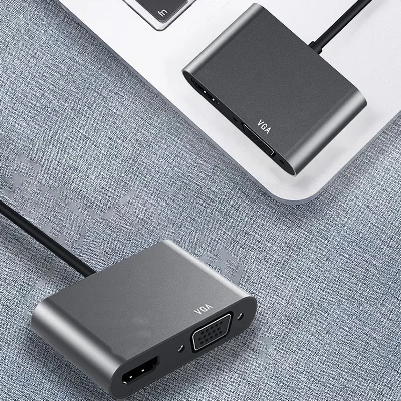 FARSINCE Type C 5 in 1 hub USB C to HDMI VGA 3.5mm audio USB 3.0 PD charging 5 in 1 Hub adapter