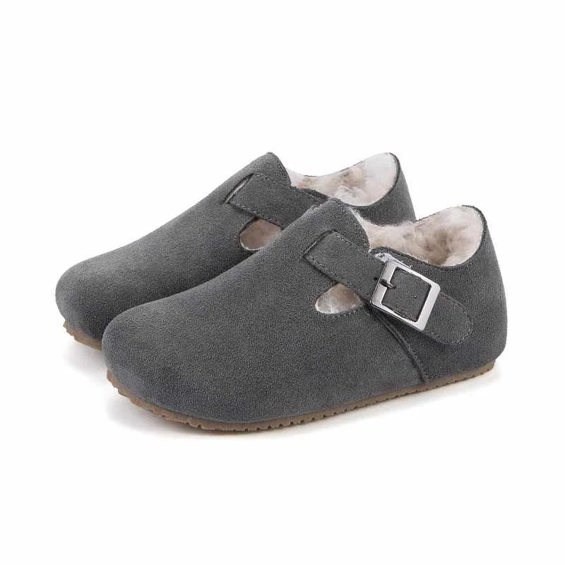 Зимняя теплая Детская меховая обувь, новая нескользящая Мягкая подошва, мужская и женская утолщенная детская обувь