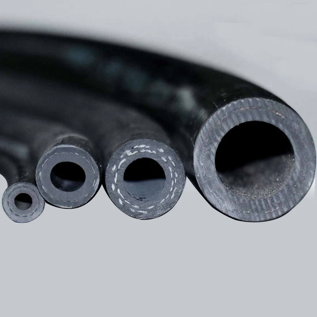 Textile Braid Air Compressor Hose 1/2 3/8 20 Bar Coil Black Rubber J1402 Dot Air Brake Hose With Air Hose Couplings