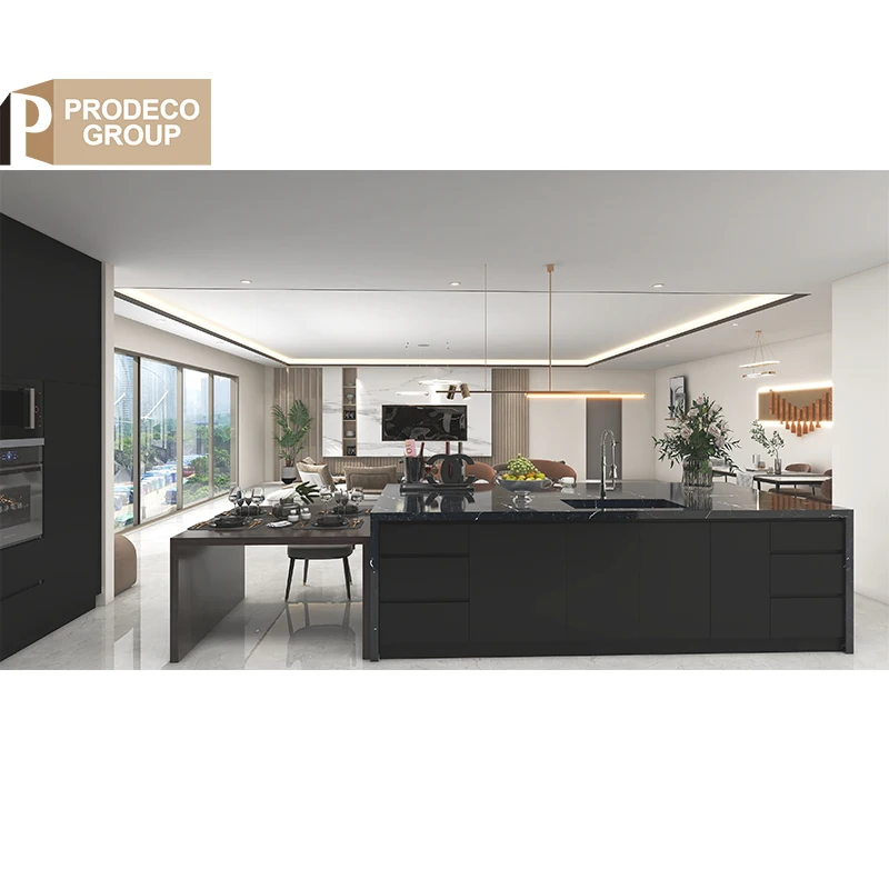 Prodeco Cupboards Furniture Small Design Aluminium L Shape Hanging Cabinet Kitchen Unit Cabinet Luxury for Project