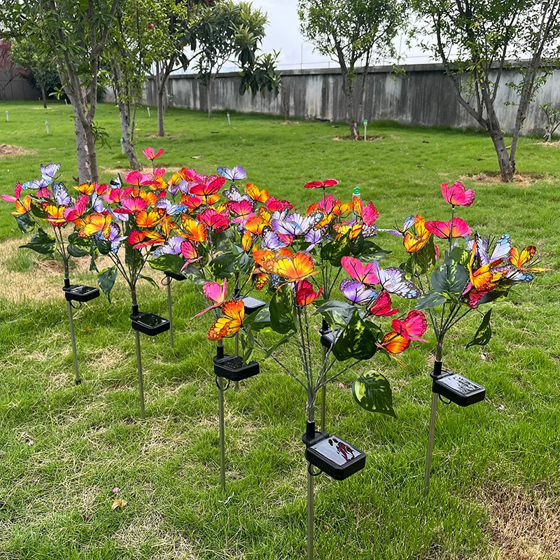 New Product Ideas  Landscape Garden Lamp For Outdoor Decoration Solar Butterfly Flower Lights