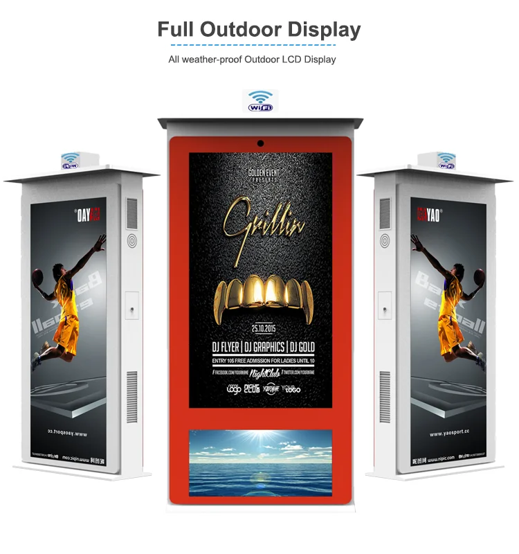 55 Inch Outdoor Digital Signage Advertising Kiosk LCD Advertising Digital Signage and Displays