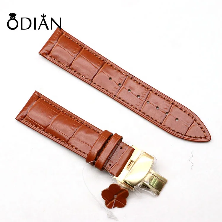 Cowhide leather embossed crocodile pattern Watchband Luxury Men Women straps