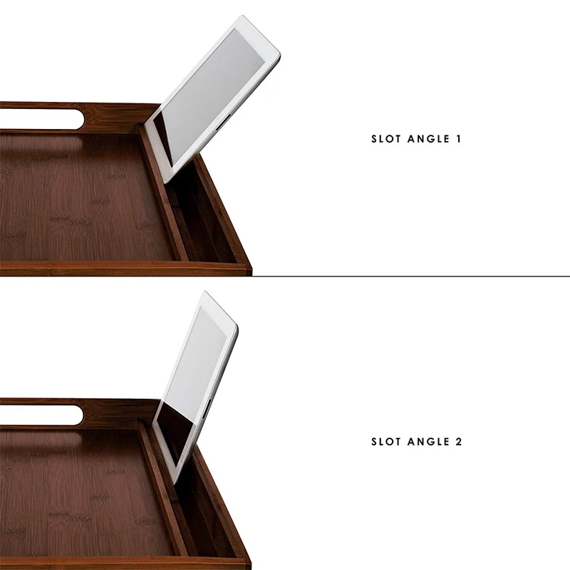 Wholesale Customized Foldable Breakfast Food stand Bed Bamboo wood Serving Tray With Folding Legs
