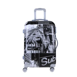 Beautiful and easy to clean PC Carry-on+Luggage trolley luggage bag sets