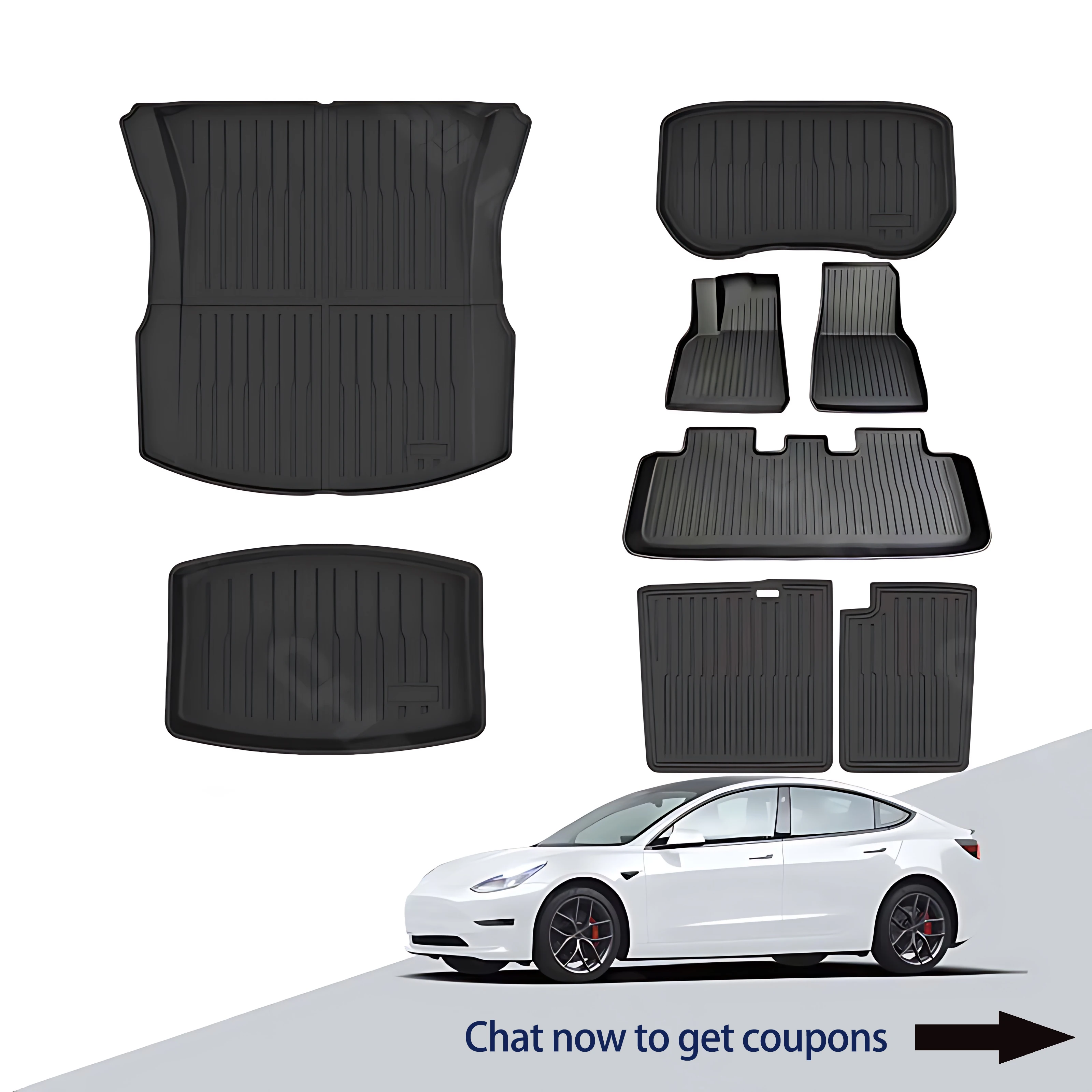 Good Quality Interior Accessories Trunk Mat Rear Seat Back Cover Car Floor Mats For Tesla Model 3 Model3