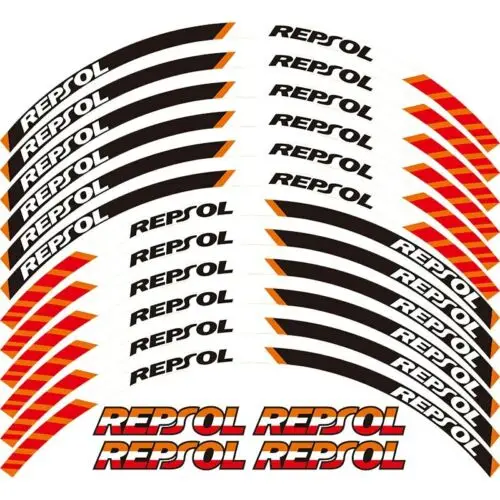 For Honda REPSOL HRC CBR 250/300/500/600 650RR Motorcycle Accessories Wheel Rim Reflective Stripe Stickers Decals Tape Set
