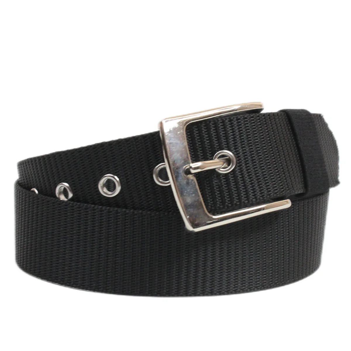 Fashion Fabric Belts Eyelet Design Fabric Waist Belt High Quality Alloy Buckles Braided Belt for Jeans Customization Wholesale
