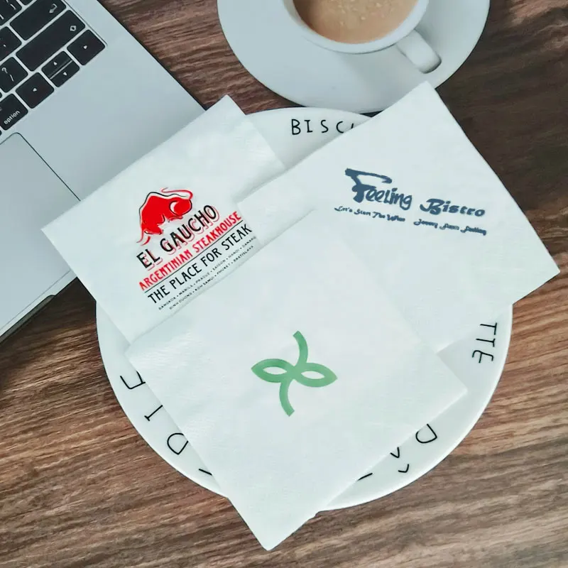Printed Drinted Lunch 2ply Beverage Custom Disposable Paper Napkins With Logo Decorative Cocktail For Bar Dinner Party Paper