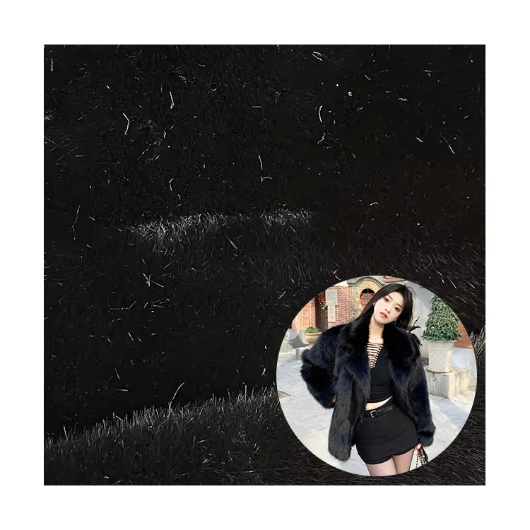 Pu Bonded Faux Mink Fur Fabric Suede Bonding Fabric Artificial Fake Luxury Faux Fox Fur For Winter Coat Scarf Ponchos