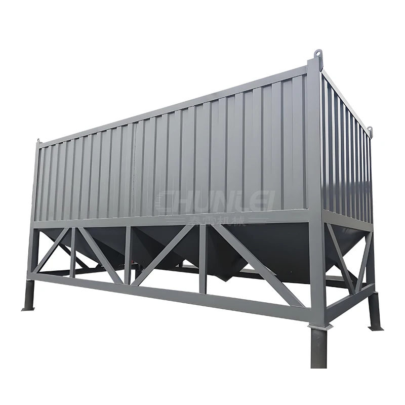 Stock Available Horizontal Cement Silo 60T Cement Tank With Vibration Motor