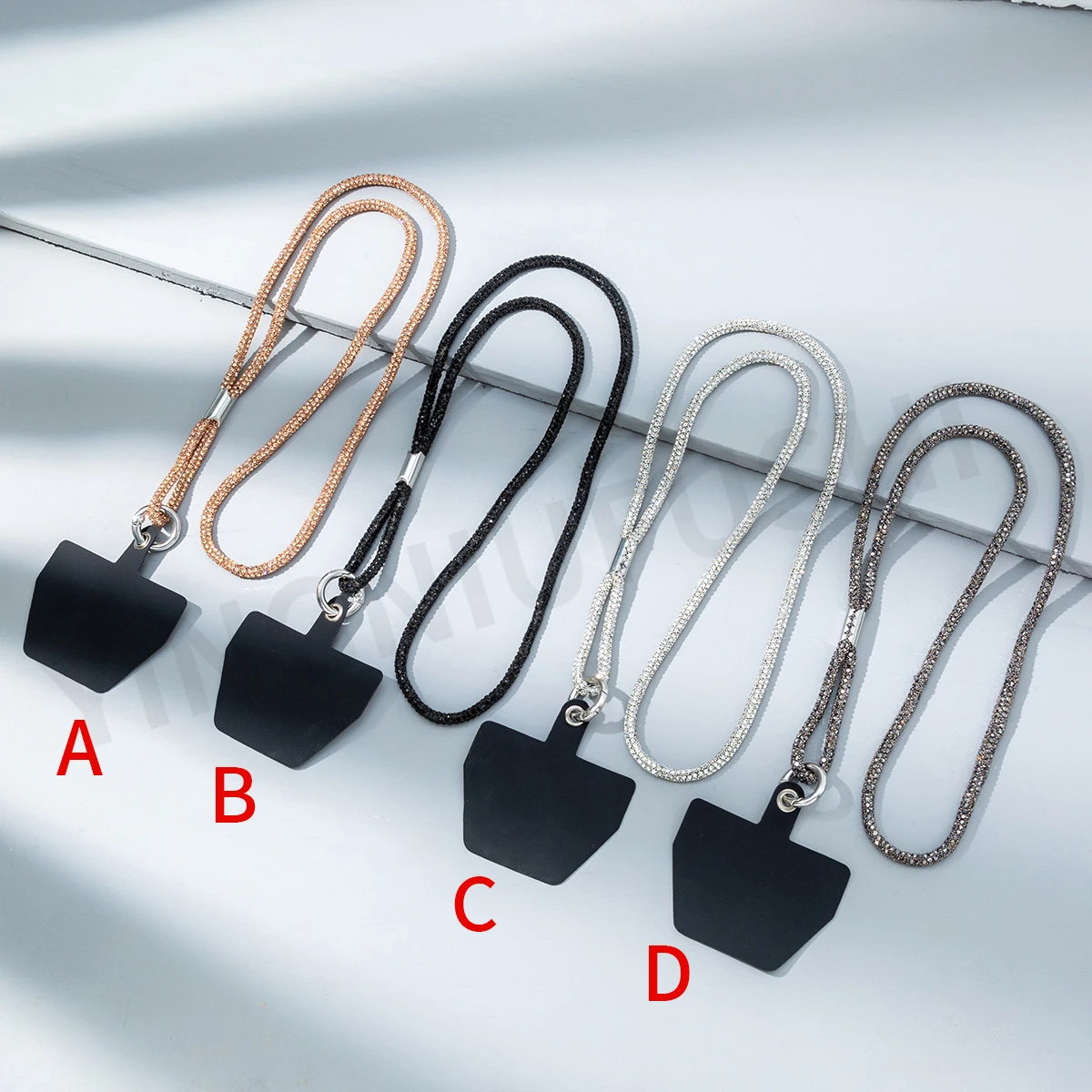 Cross border rhinestone color mobile phone chain lanyard slant across mobile phone shell neck lanyard wholesale