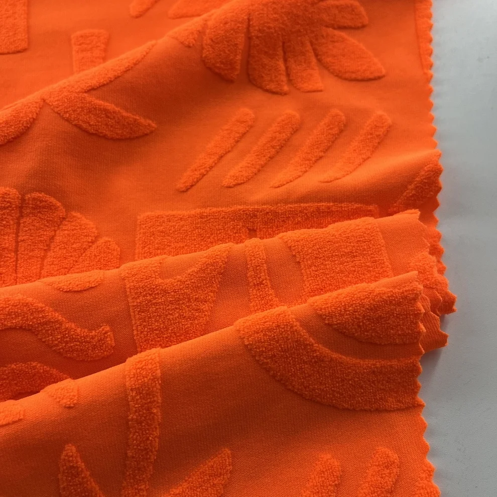  coconut knitted tropical new terry jacquard toweling fabric for swimwear bikini designer swimsuit fabric