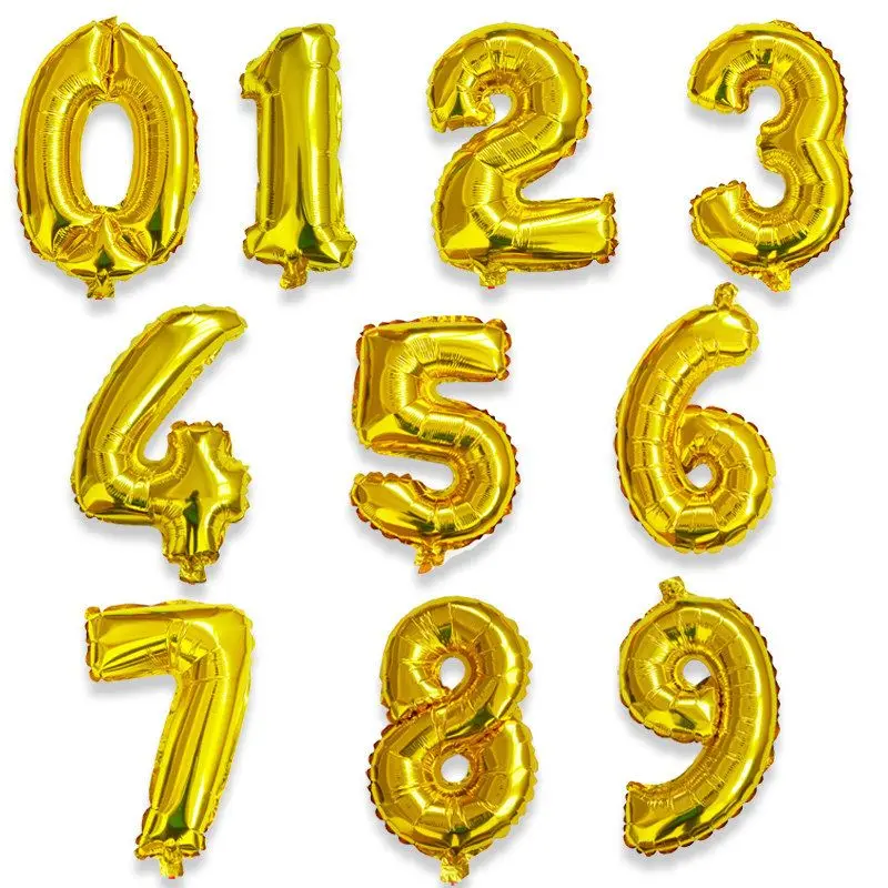 32 inch Gold Number Foil Balloons Promotion Discount