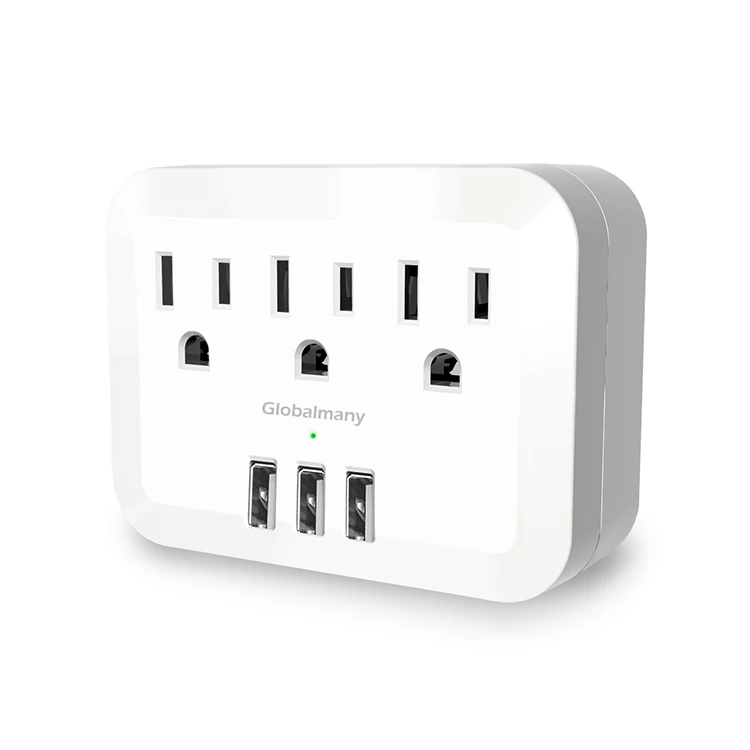  Много 3 розетки переменного тока и порта USB США мульти розетка удлинителя порты сетевой