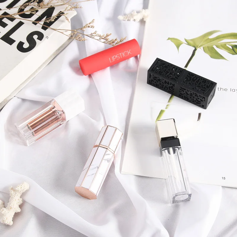 Wholesale DIY cosmetic packaging octagon custom empty lipstick lip gloss containers