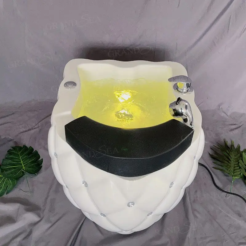 2025 Portable Indoor Acrylic Pedicure Basin with Massage Nozzles Detox Healthy Massage Foot Bath Salon Foot Therapy Bowl