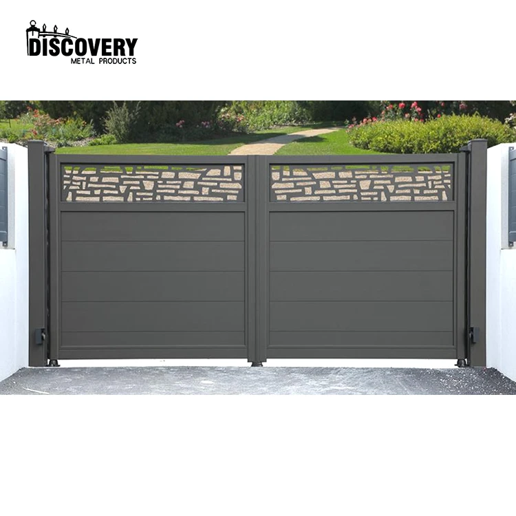 Corrosion-resistant outside gates automatic swing gate with motor waterproof aluminum main gate doors