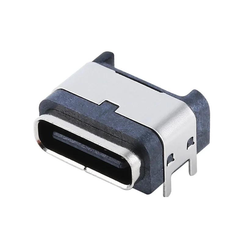 6pin Single Row Waterproof IP68 3A 5A SMT Type-C 3.1 Charging Plug Socket Female USB C Connector