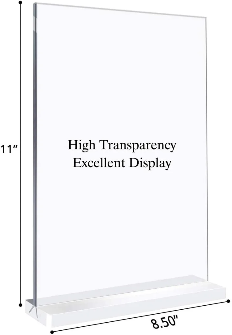 Acrylic Price List Display Wedding Welcome Sign Display Food Menu Display Acrylic Sign Holder 8.5 X 11
