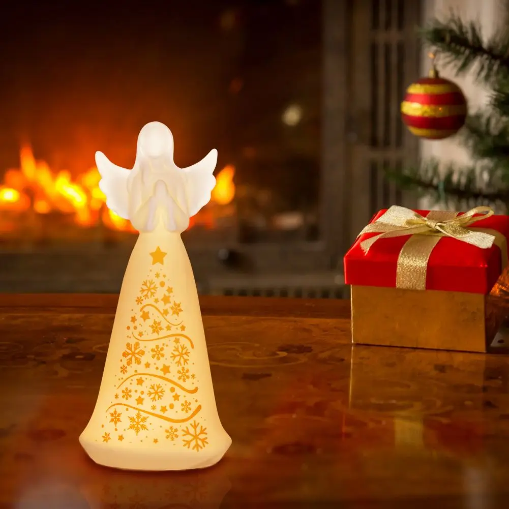 Angel Collectible Figurines, Indoor Ceramic Angels Statues Lights, Porcelain Tabletop Figurine Gifts