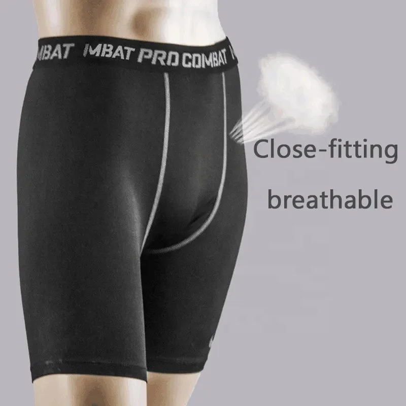 Custom Logo Four-Way Stretch Compression Shorts Breathable Running Quick Dry TIghts for Men