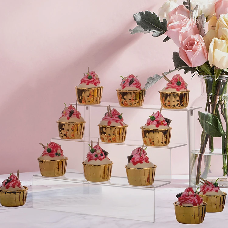 EXCEL 3 tiered display clear step risers acrylic stand for figure hobby lobby