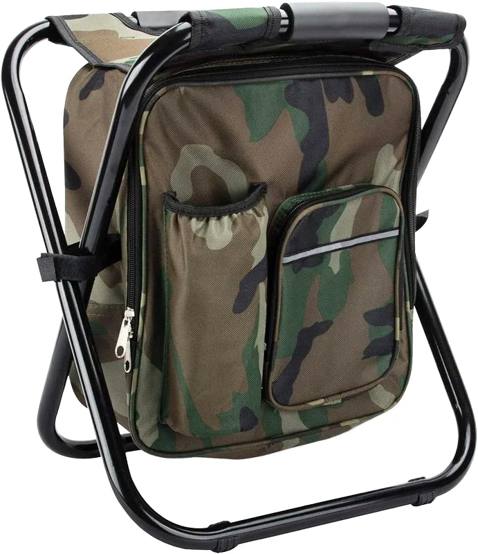 SY stock portable backpack chair with fabric cooler bag collapsible folding cooler bag chair cooler backpack foldable stool