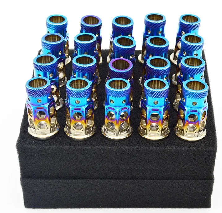 GR5 Ti-6Al-4V 17mm Hollow Extended Hex cone seat Titanium auto wheel bolt M14*1.5*28mm for European Series Auto refitting