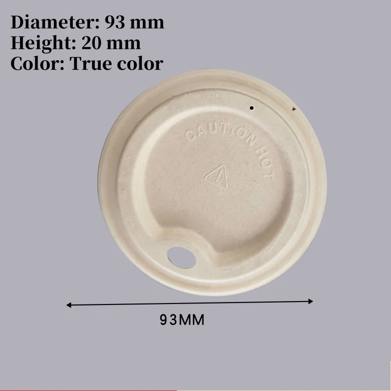 Biodegradable Disposable Composable Lid For Pulp Paper Lid 80 90mm Bagasse Coffee Cup Pulp Lids Cover