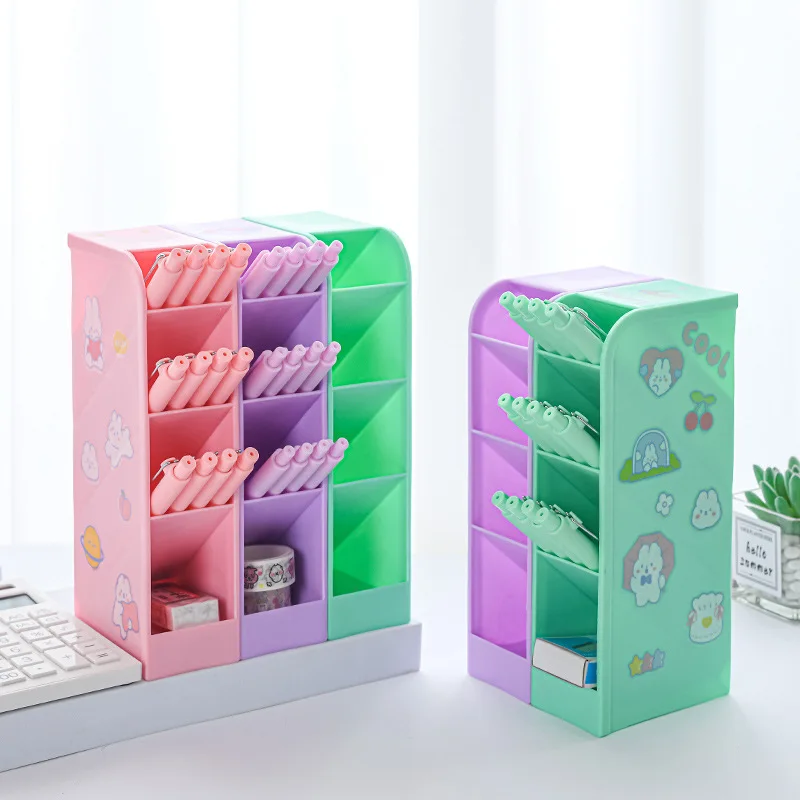 Desk stationary accessories Plastic Pen organizer Pencil stand holder for Home Office