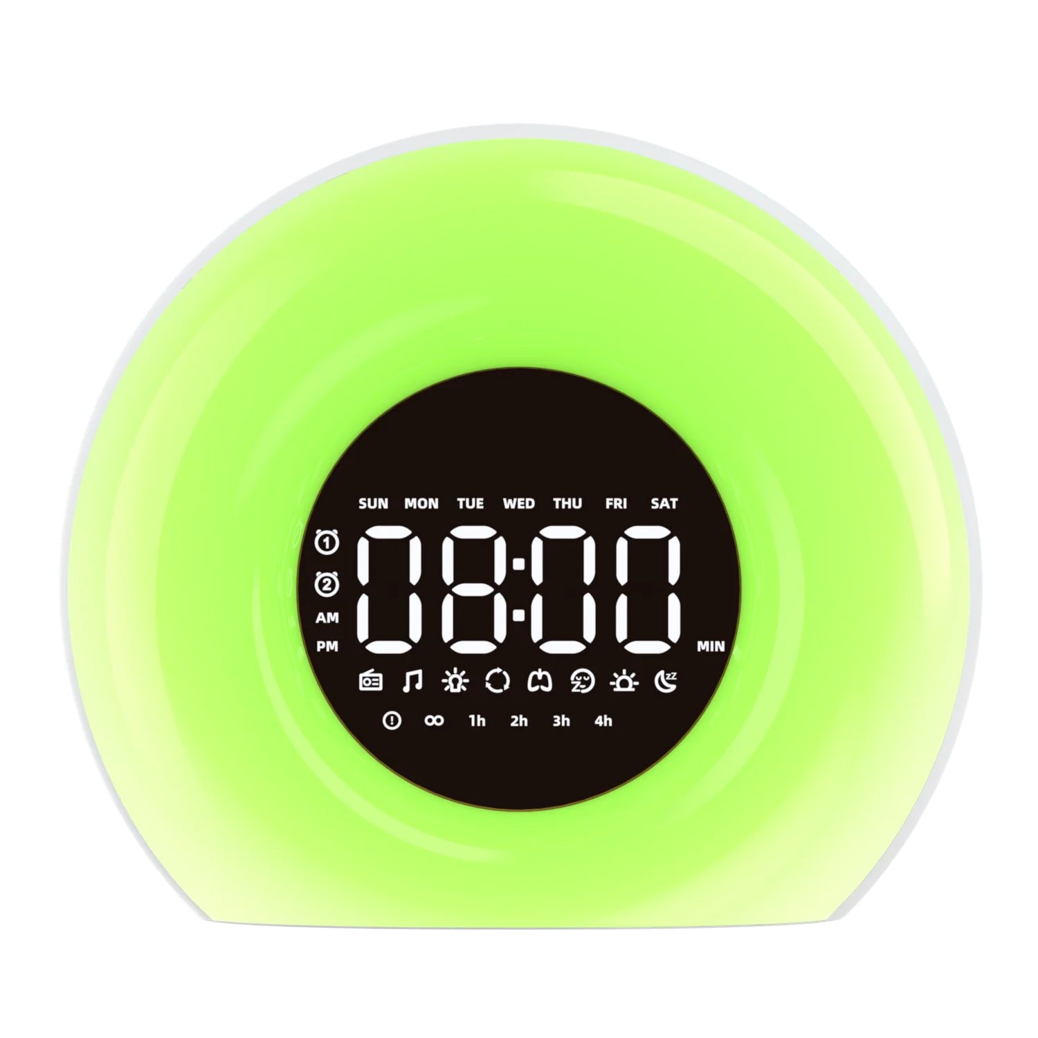 Timer Wake up Light Sunrise Sunset Simulation Table Alarm Clock Atmosphere LED Night Wakeup Light Lamp